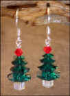 Emerald Crystal Christmas Tree Earrings #10T