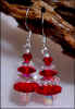 Red & Crystal AB 'Candy Cane' Christmas Tree Earrings #15