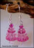 Pink Rose Christmas Tree Earrings #17 