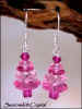 Pink Rose Christmas Tree Earrings #17 