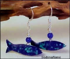 Azurite Fish Earrings