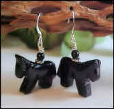 Black Onyx Horse Earrings