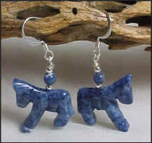 Sodalite Horse Earrings
