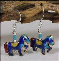  Cloisonne Blue Horse