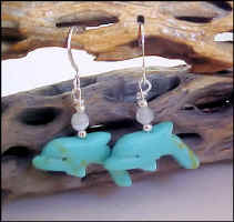 Turquoise Dolphin in Silver