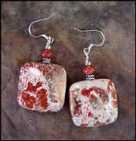 Cappuccino Jasper Large Square Earrings�