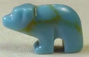 Turquoise block Walking Bear Bead