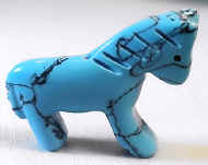 Dark Turquoise block Horse Pendant Bead