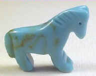 Kingman Turquoise block Horse Pendant Bead