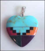 Inlaid Heart Pendant  #B 