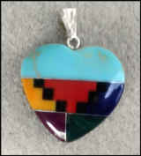Inlaid Heart Pendant  #C 