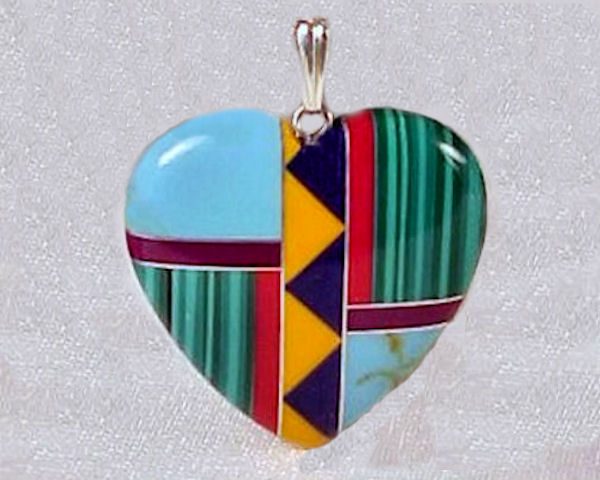 Inlaid Heart Pendan t#A