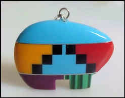 Inlaid Zuni Bear #B Pendant 