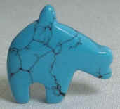Turquoise dark Zuni Bear Pendant Bead