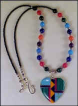 Multi Inlaid HEART Necklace