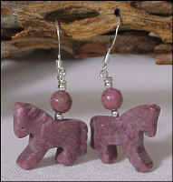Rhodonite Horse