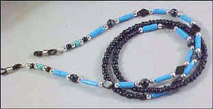 TURQUOISE & BLACK EYECHAIN