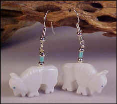Large White Buffalo Earrings