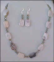 Crazy Lace Agate Necklace and Earrings Set