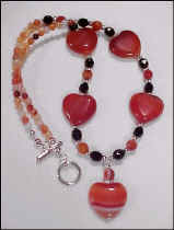 Red Aventurne Gemstone Heart Necklace