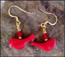 Red Bird in Gold