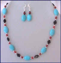 Turquoise Necklace and Earrings Set