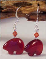 Carnelian Zuni Bear w/Swar