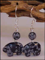 Snowflake Obsidian  Zuni Bear