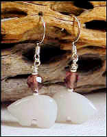 Snow Jade w/amethyst Czech bead