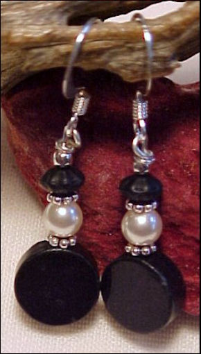 Classic Black and  White Earrings