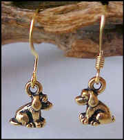 Gold plate Pewter Tiny Dog