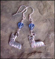 Silver Pewter Yorkie w/ Blue Heart 1202Y8 