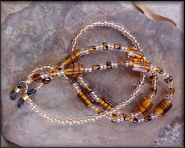 Tortoise glass bead Eyeglass Chain