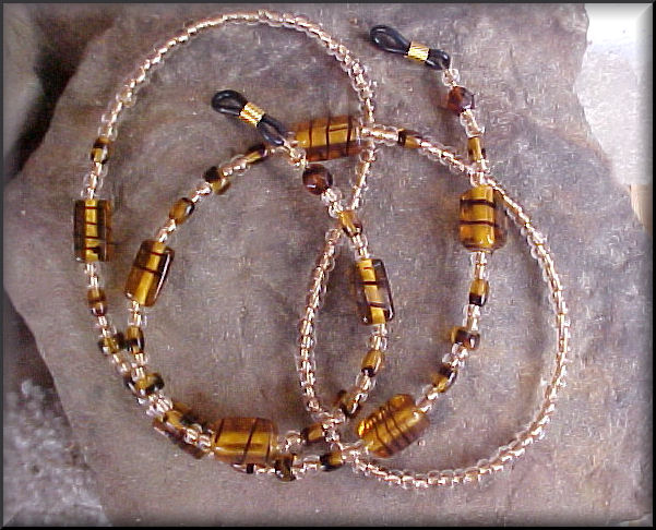 Tortoise glass bead Eyeglass Chain