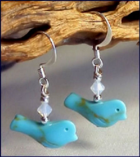 Turquoise Bird Earrings 0921